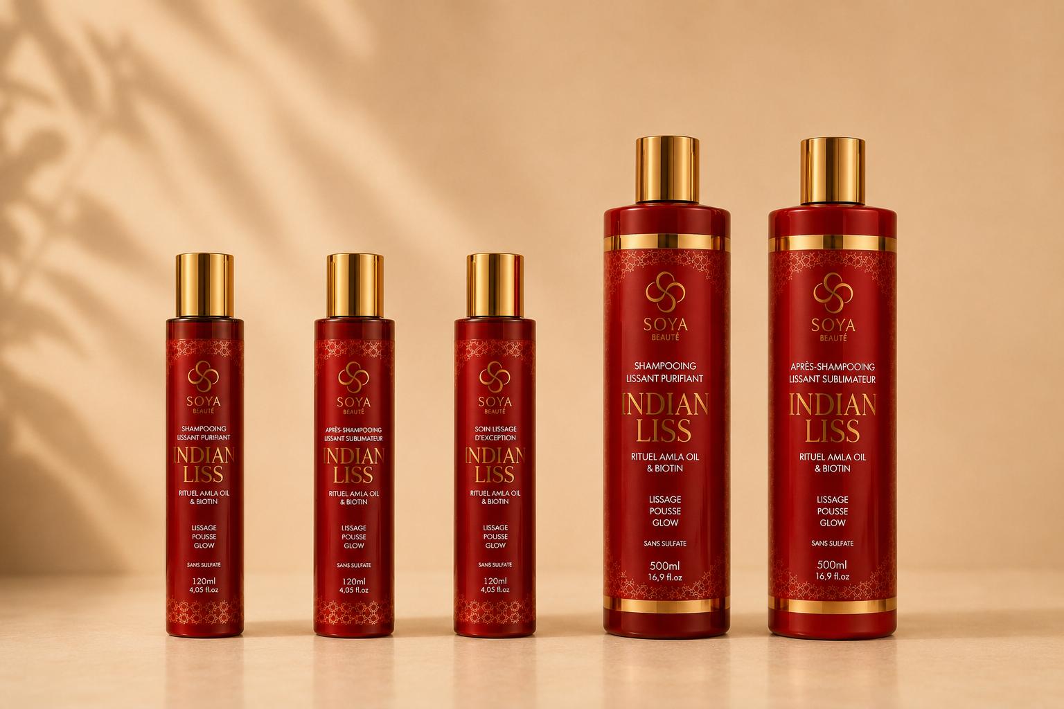 Gamme complète Indian Liss : kit + shampoing + après-shampoing