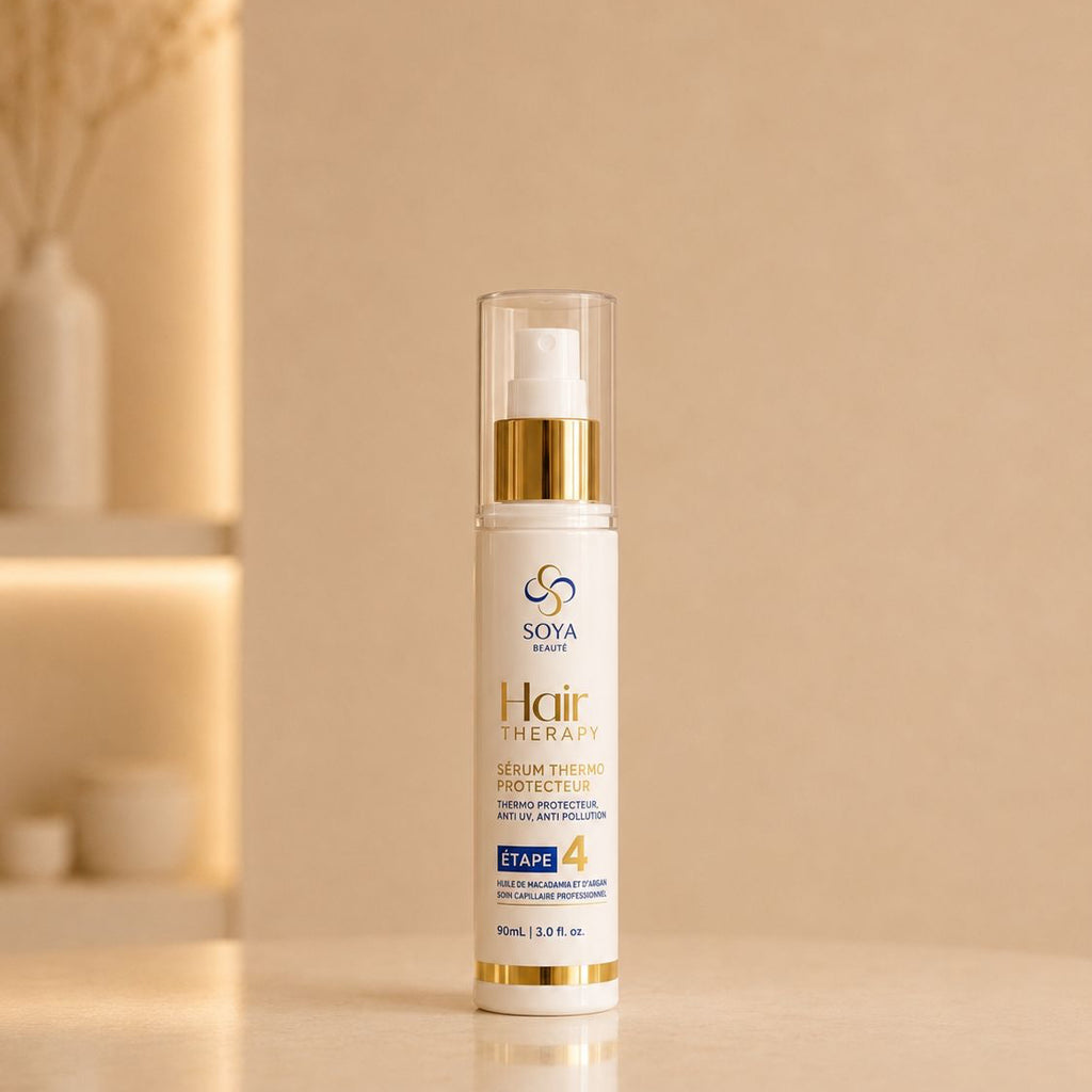 Sérum thermoprotecteur hair therapy de Soya Beauté pour protéger les cheveux de la chaleur, des UV du soleil et de la pollution